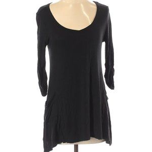 New York & Company Black 3/4 Sleeve Tunic Top S